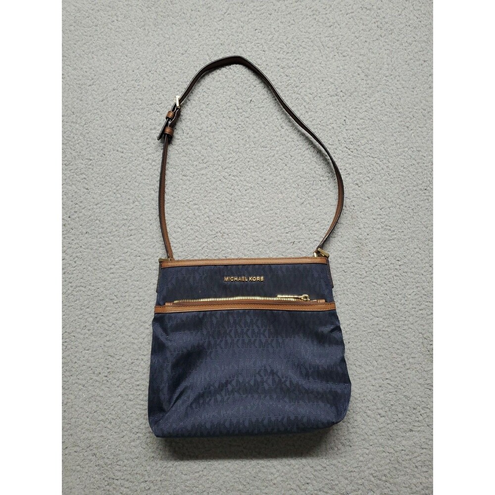 Michael Kors Women's Navy Blue MK Pattern Hand Bag Tote Purse